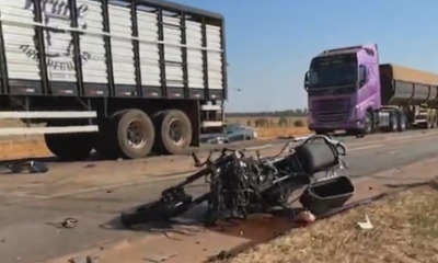 Grave acidente na BR-163 em Sinop mata casal de motociclistas (Vdeo)