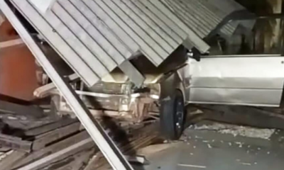 Motorista embriagado perde controle e destri parte de estrutura de comrcio em Sinop
