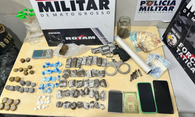 Rotam prende homem por trfico de drogas e apreende pores de entorpecentes em Cuiab