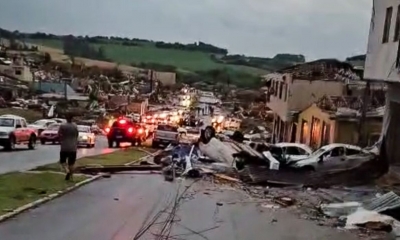 Ciclone devasta Rio Bonito do Iguau e deixa cenrio de destruio no Paran
