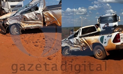 Motorista morre ap�s colidir com carreta em estrada de ch�o na MT-109