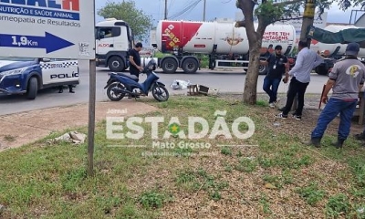Caminhoneiro abandona veculo aps atropelar e matar motociclista em Cuiab(Video)