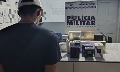 Suspeito � detido com R$ 6 mil em perfumes furtados de sal�o em MT