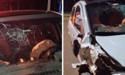 Motorista embriagado dorme ao volante e atinge carreta estacionada em Campo Novo dos Parecis(V�deo)