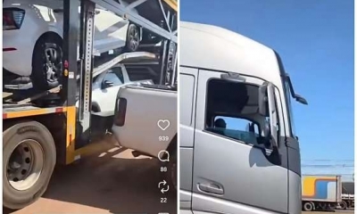 Discuss�o no tr�nsito termina em colis�o entre carreta e caminhonete na BR-163 em MT (V�deo)