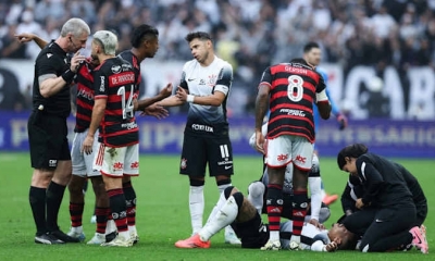 Bruno Henrique  suspenso por dois jogos pelo STJD aps expulso contra o Corinthians