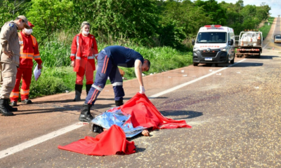 Idoso morre atropelado por caminho boiadeiro na MT-130 em Rondonpolis