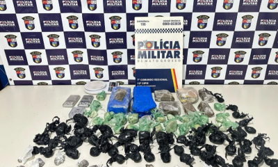 Pol�cia Militar prende dupla ligada a fac��o criminosa com drogas na Barra do Bugres