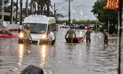 Corpo de Bombeiros atende a 40 ocorr�ncias ap�s temporal em Cuiab�