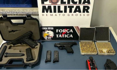 Homem  preso em Sinop aps ameaar caminhoneiro com pistola; duas armas e munies so apreendidas