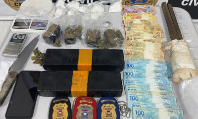 Pol�cia Civil apreende drogas de fac��o que seriam vendidas em festa de anivers�rio de Vila Rica