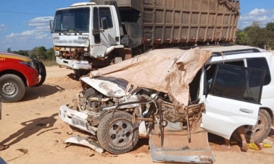 Colis�o frontal entre SUV e caminh�o deixa cinco feridos na MT-208, em Carlinda