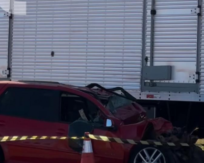 Motorista morre em coliso entre carro e caminho na BR-163, em Lucas do Rio Verde