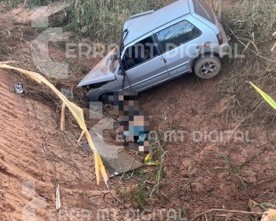 Acidente em estrada rural termina com morte de motorista 
