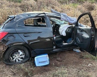 Duas pessoas morrem em capotamento na BR-163 