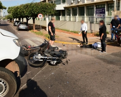 Coliso entre motos deixa dois feridos em Rondonpolis