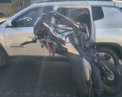 Imprudncia no trnsito deixa motociclista ferido em Vrzea Grande