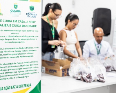 Prefeitura de Cuiab distribui hipoclorito para purificao da gua e higienizao de alimentos