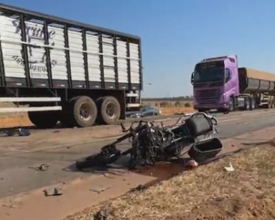 Grave acidente na BR-163 em Sinop mata casal de motociclistas (Vdeo)
