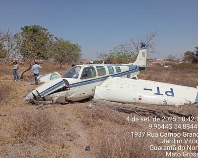 Avio sofre pane e faz pouso forado em Guarant do Norte;