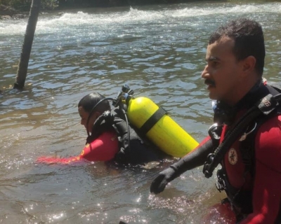 Corpo de Bombeiros Militar localiza corpo de homem vtima de afogamento no Rio Suspiro