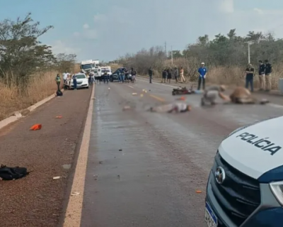 Motociclista morre em coliso com caminho aps desviar de bezerro na BR-158