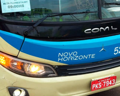 Criana de 8 anos  atropelada por nibus na BR-163 em Sorriso