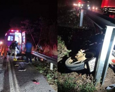 Mulher morre aps moto atingir capivara e ser atingida por caminho em Cceres