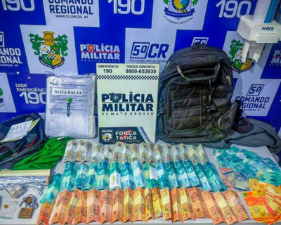 For�a T�tica prende faccionado com drogas e dinheiro furtado de ag�ncia banc�ria