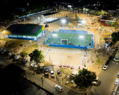 Prefeitura de Cuiab entrega campo society e quadras revitalizadas no Pedra 90