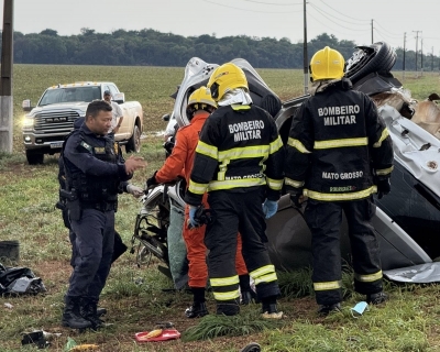Coliso frontal entre veculos na estrada do Moroc deixa uma vtima fatal em Sorriso