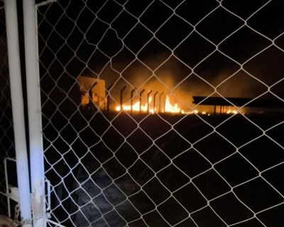 Corpo de Bombeiros combate incndio em usina solar na zona rural
