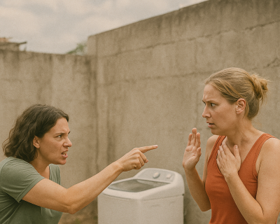 Briga por tanquinho vira caso de pol�cia e vizinhas trocam acusa��es em S�o Pedro da Cipa