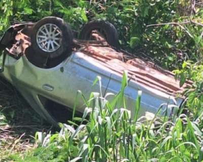 Motorista perde controle e capota ve�culo �s margens da MT-344 em Dom Aquino