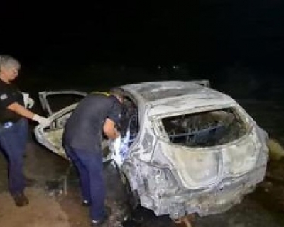 Homem � encontrado morto e carbonizado dentro de carro em estrada de Sinop