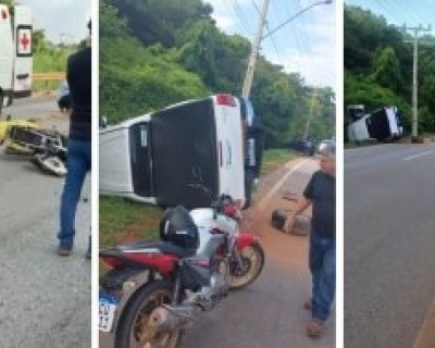 Colis�o envolvendo moto e dois carros deixa ao menos tr�s feridos em estrada de Diamantino(V�deo)