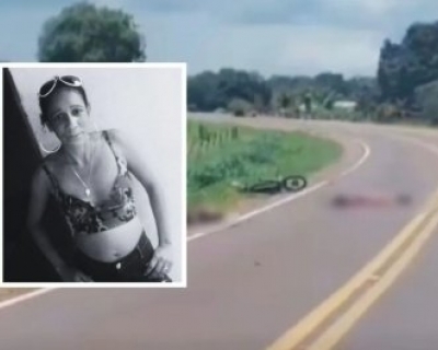 Mulher morre ap�s motocicleta ser atingida por carreta na BR-158, em MT