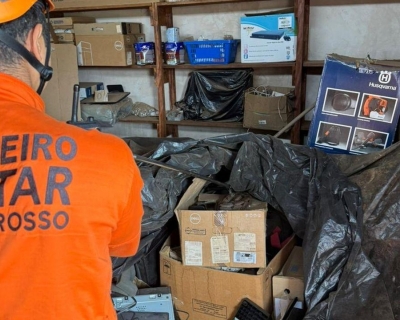 Bombeiros capturam jiboia em almoxarifado de empresa de transportes