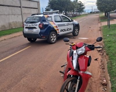 Fuga de moto termina em colis�o com viatura e pris�o em Rondon�polis