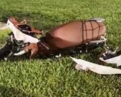 Motociclista fica ferido ap�s colis�o com carro em rotat�ria de Sinop