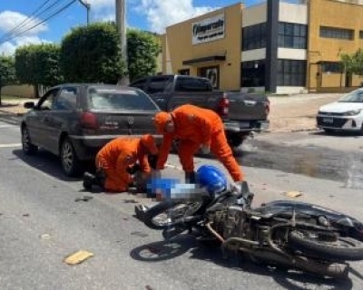 Motociclista fica gravemente ferido ap�s colis�o na Miguel Sutil