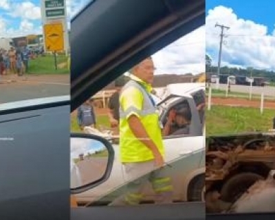 Mulher e crian�a morrem ap�s colis�o entre carro e carreta na BR-163