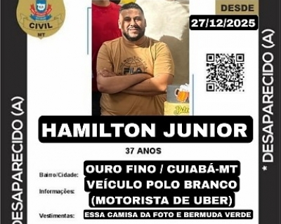 Motorista por aplicativo � dado como desaparecido ap�s noite de trabalho em Cuiab�