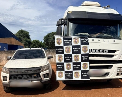 Pol�cia Civil recupera dois semi-reboques furtados em Rondon�polis durante a��o em Guiratinga