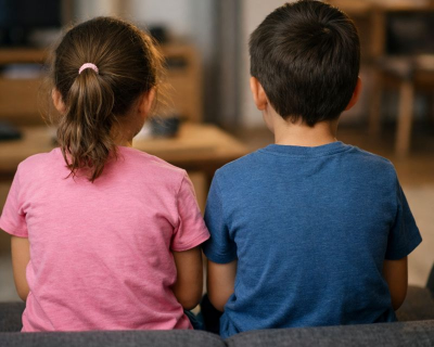 M�e sai para festa e deixa duas crian�as sozinhas em casa durante a madrugada