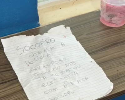 Bilhete jogado pela janela exp�e viol�ncia dom�stica e resulta em resgate de mulher e crian�as