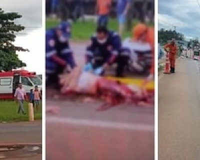 Mulher morre ap�s ser arrastada por caminh�o na BR-070