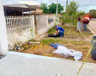 Homem � morto a tiros em frente de casa ap�s voltar do trabalho em MT