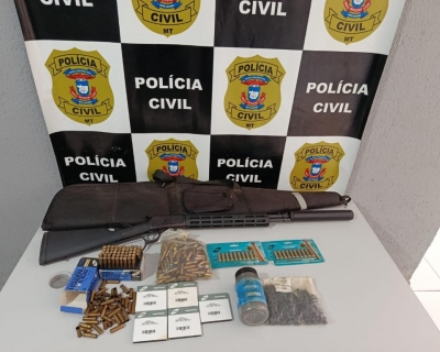 Pol�cia Civil prende homem e aprende arma, 500 espoletas e mais de 200 proj�teis