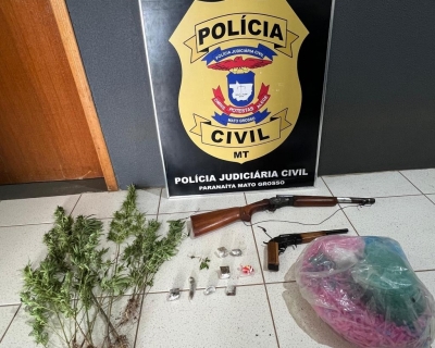 Pol�cia Civil apreende drogas, armas e milhares de microtubos em s�tio em Parana�ta